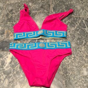 Versace Fuchsia and Teal Bikini Set